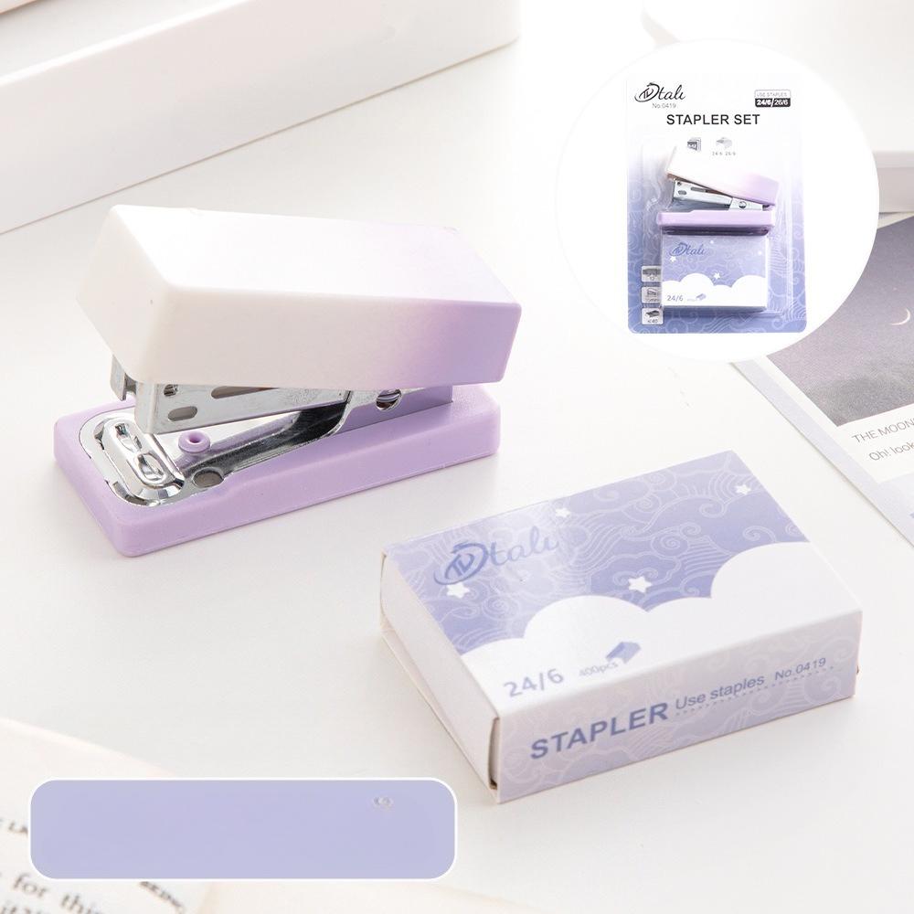 Gradual Gradient Macaron Color Mini Cat Paw Easy-to-use Stapler for Student Office Portable Binding Supplies Stapler