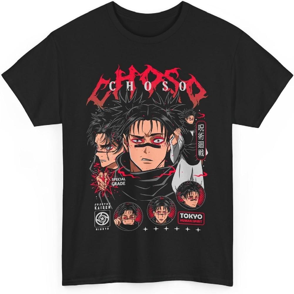 

Jujutsu Choso Anime T-Shirt Unisex Kaisen Anime Japanese Cotton M-47 XXXXXL чёрный