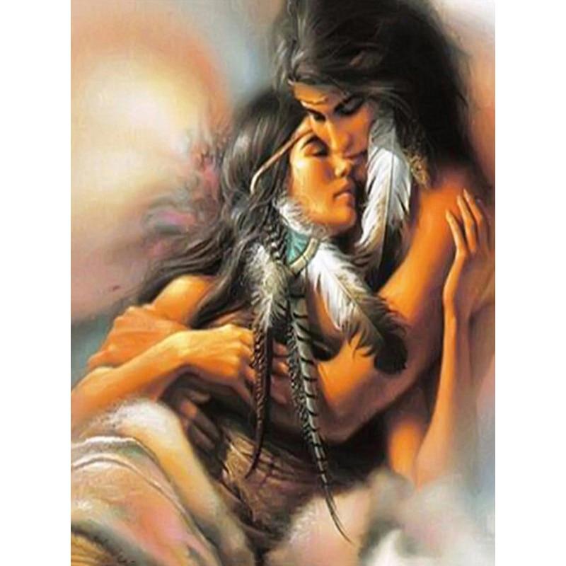 New 5D DIY Diamond Painting Indians Diamond Embroidery Scenery Cross Stitch Full Round Drill Craft Home Decor Manual Gift