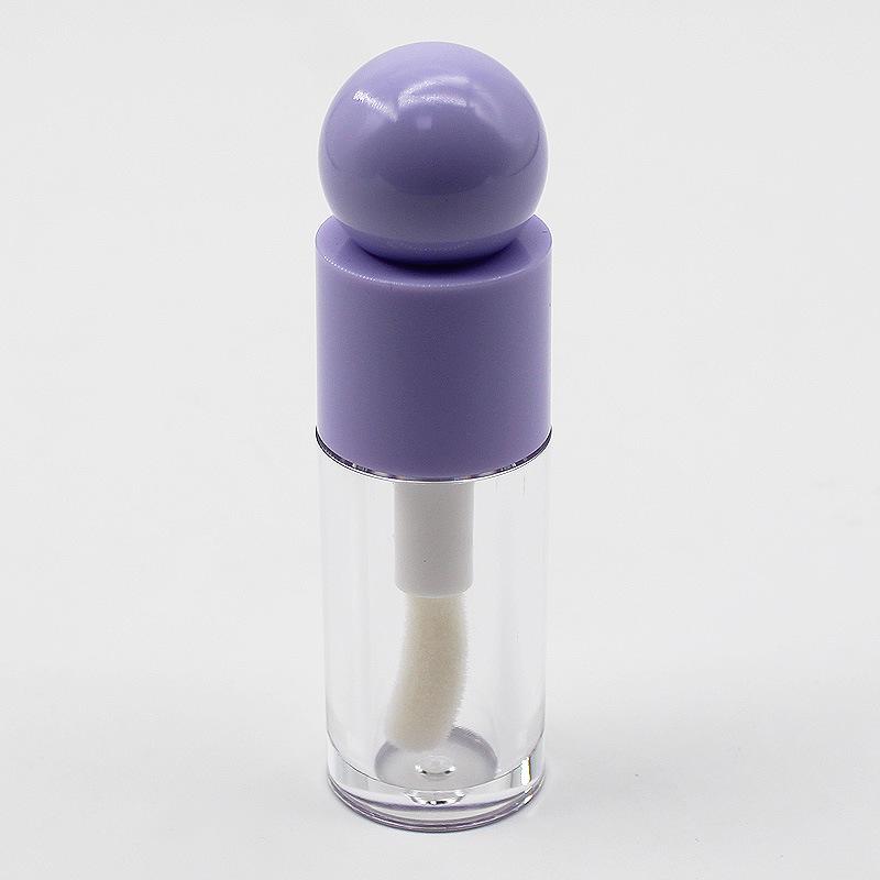 Tube de gloss à lèvres en forme de cœur, 4 ml - Flacon à rouge à lèvres sphérique transparent pour transvaser le baume à lèvres