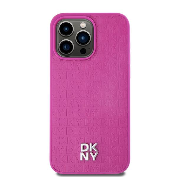 Dkny Dkhmp15Xpshrpsp Iphone 15 Pro Max6.7 Różowy/Pink Twarde Etui Skóra Wzór Monogram Metalowe Logo Magsafe