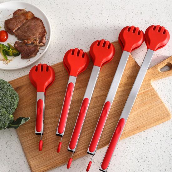 

Прочная нескользящая ручка, экономящие трудозатраты, 3 размера, термостойкие щипцы для барбекю, кухонные аксессуары, щипцы для еды