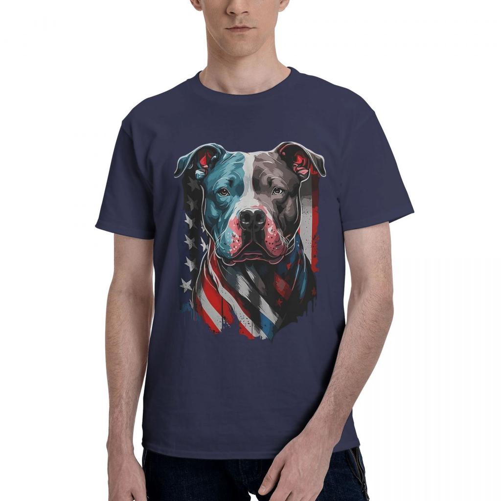 American Pitbull Terrier USA Flag Patriotic Dog 100 Cotton Casual Breathable Confortable Anime Designer Clothes Men Mens Gifts