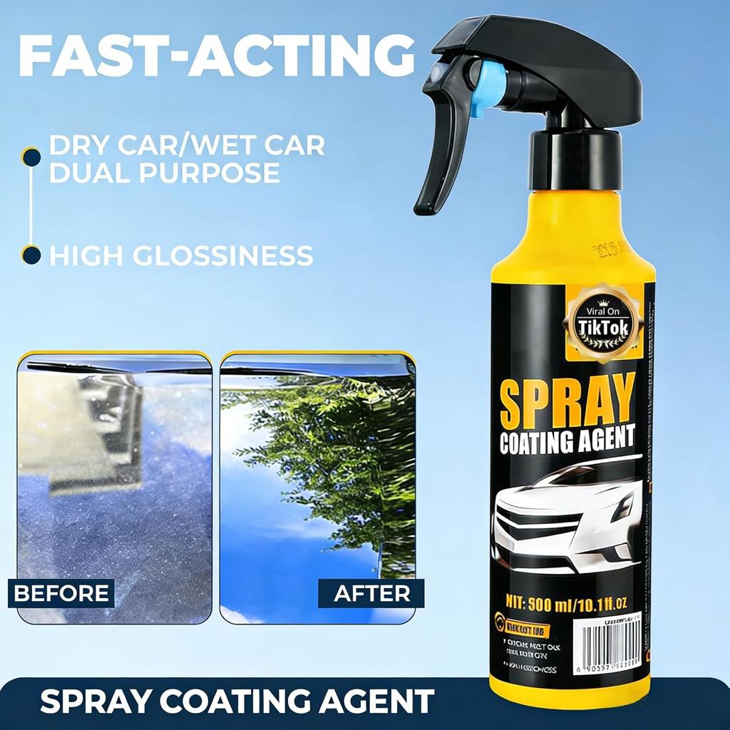 300ml Nano-Keramik-Beschichtungsspray-Kit für Autos - Ultra-hydrophober Lackschutz mit Hochglanz & Extremem Abperlverhalten