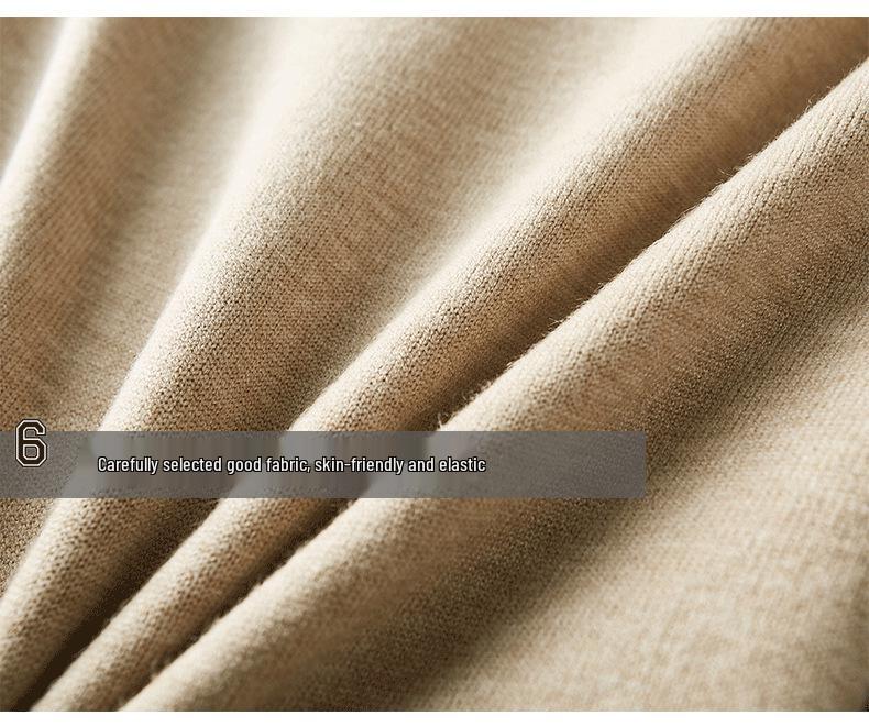 Men's Slim Fit Round Neck Knit Sweater - Long Sleeve, Solid Color, Versatile Base Layer for Autumn/Winter Casual Trend.