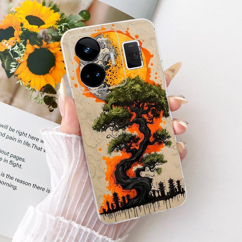 Clear For Realme GT Neo 5 Case RMX3706 Cute Cat Fashion Butterfly Funny Painted Casing For Real me GT Neo 5 Cover