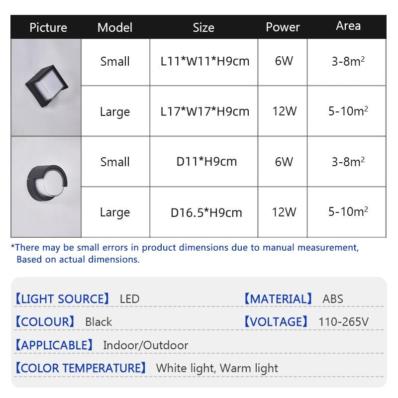 Modern LED Wall Lamp Outdoor IP65 Waterproof Wall Lights Porch and Courtyard Lights Indoor Home Balconies Garden Decor Lights