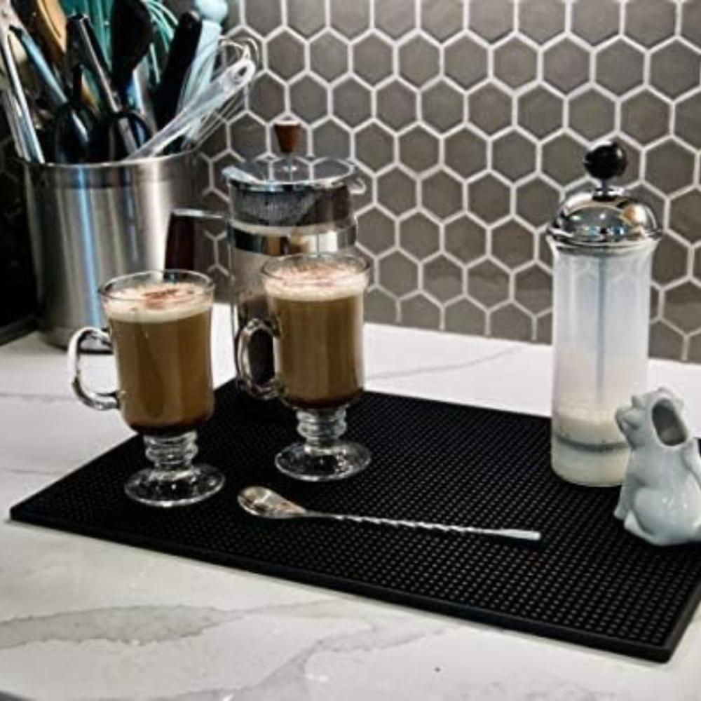 Non Slip Rubber Bar Mat Heat Resistant Dish Drying Mat Countertop Cup Mat for Bartending Cafe Mats Home Kitchen Supplies