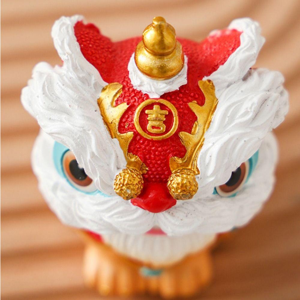 Resin Lion Ornament Cute Miniatures Figurine Sculpture Crafts Tea Pet  Living Room