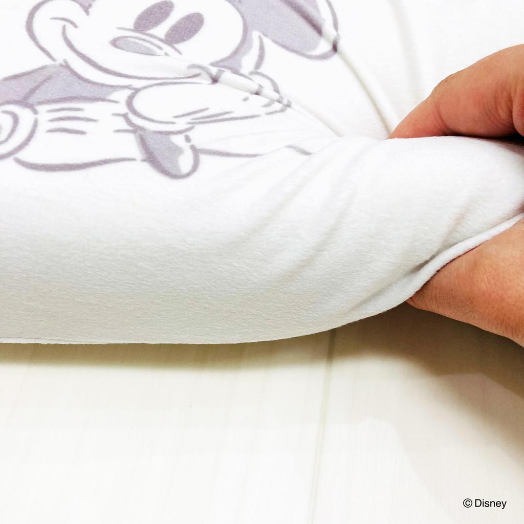 MORIPiLO Morishita Memory Foam Pillow Mickey Mouse 15x31cm Waist Rest Back Support Stuffed Toy Cushion Disney Character Goods Pastel Gray 4621191