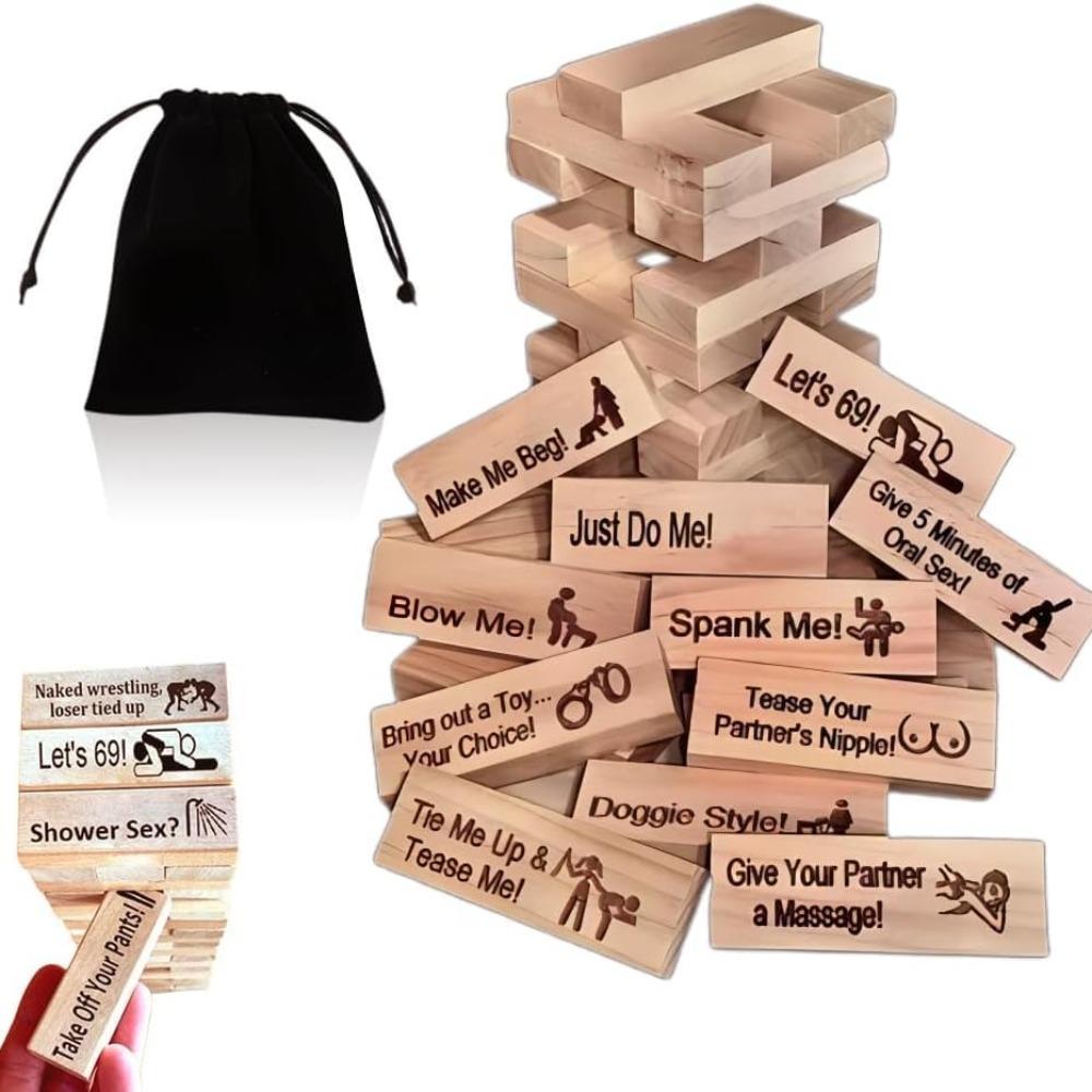 Super Naughty Block Tower Game, Stacking Games Valentine Tumbling Tower Stacking Blocks Game, Couple Activities & Date Night Ideas