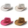 Ethnic Style Suede Felt Dress Hat With Wide Brim For Men Women Autumn Winter