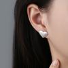 PANJBJ 925 Sterling Silver Earrings For Women Trendy Simple Open Round Jewelry Prevent Allergy Party Christmas Accessories