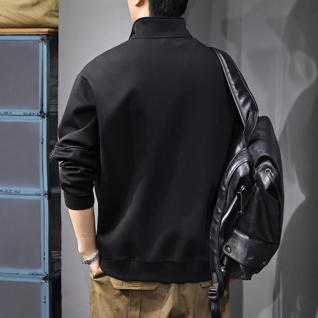 Осенний американский свитер с воротником-стойкой — фото 3