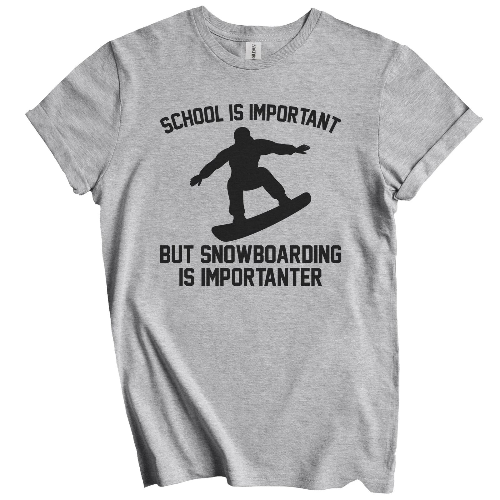 School Is Important But Snowboarding Is Importanter Funny Shirt 4XL