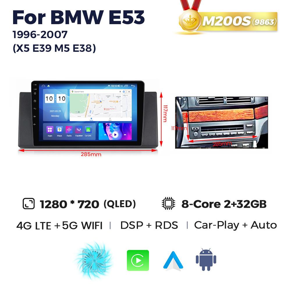 Navifly 2din Android Car Radio For BMW 5 E39 1995-2006 E53 X5 M5 Carplay Auto Multimedia Video Player GPS Navigation Head Unit