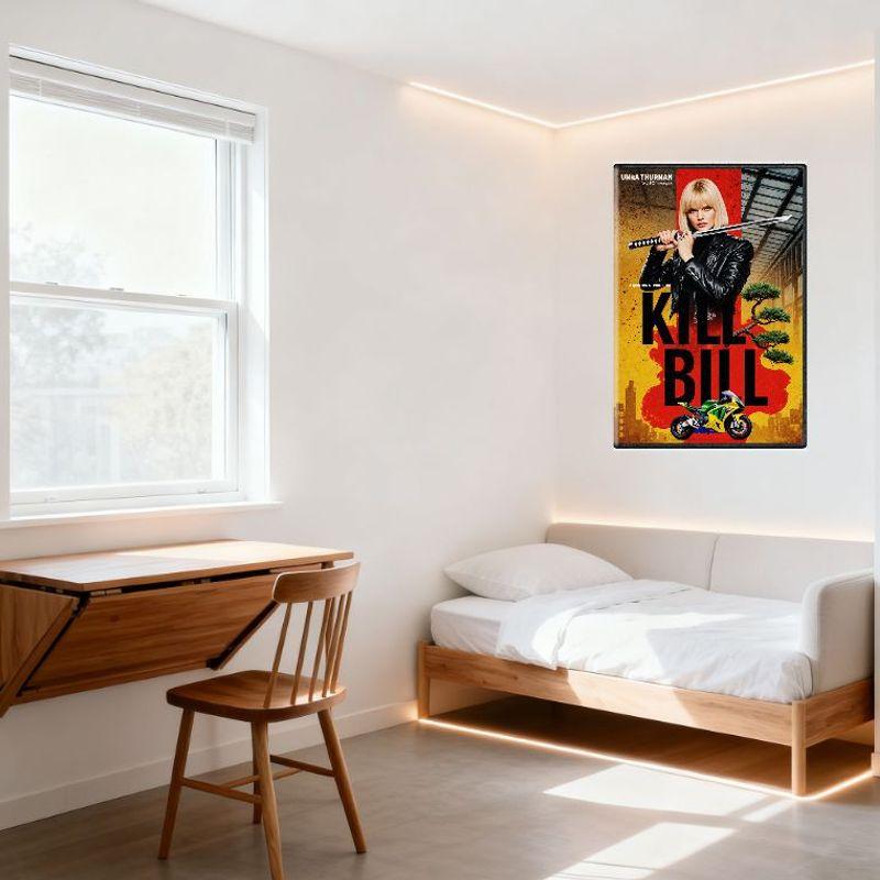 Kill Bill: Vol. 1 Uma Thurman Katana Bonsai Tree Motorcycle Vintage Metal Tin Sign for Home Bar Man Cave Cafe Decor
