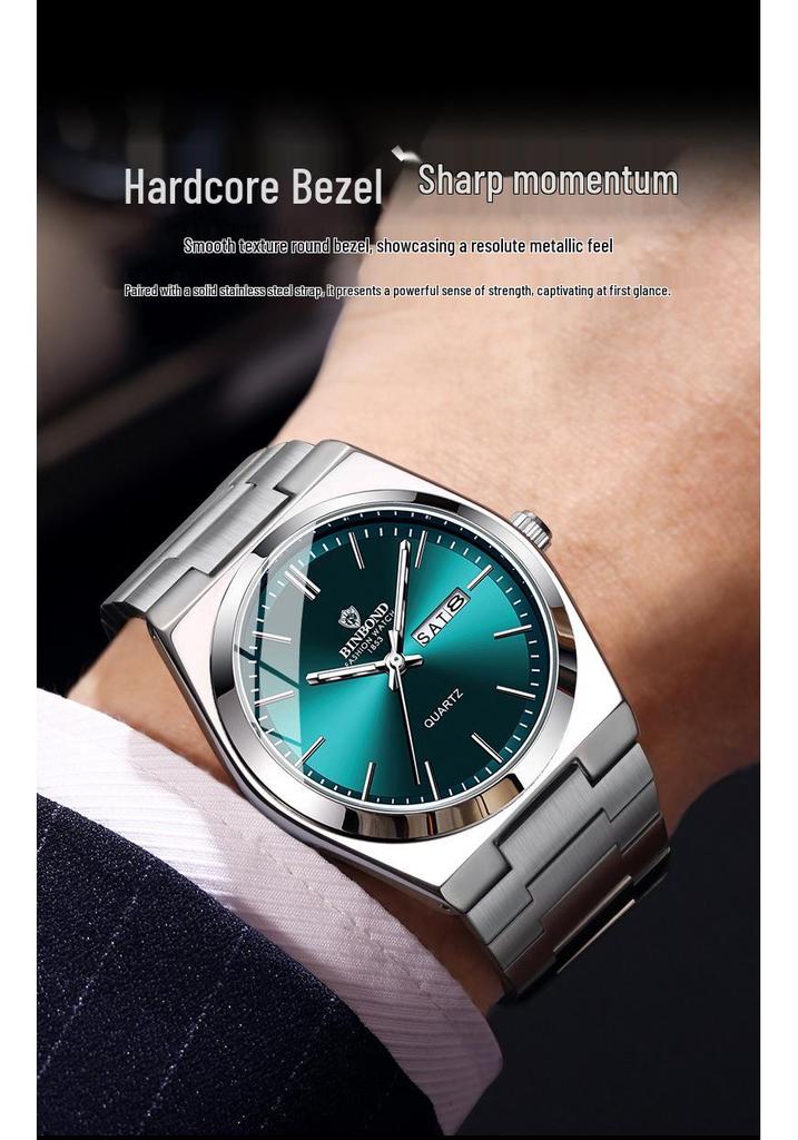 Genuine Men's Fully Automatic Waterproof Dual Calendar Business Watch