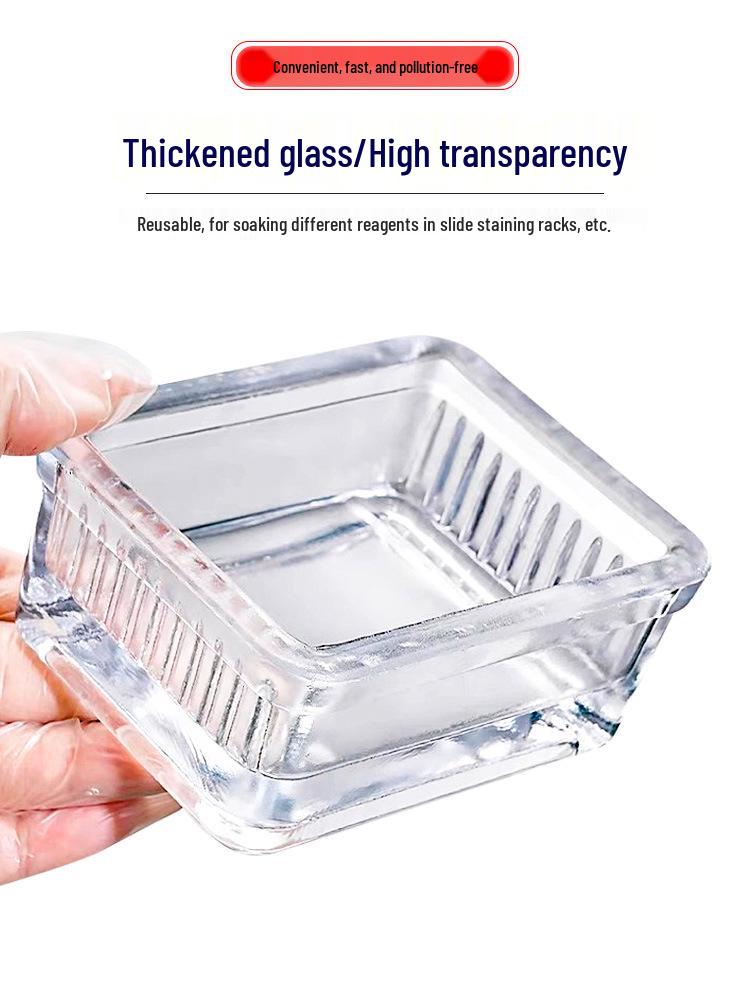 Premium Glass Staining Jar for 5/9/10/26/30/60 Slides - Vertical, Horizontal, and Round Options Available
