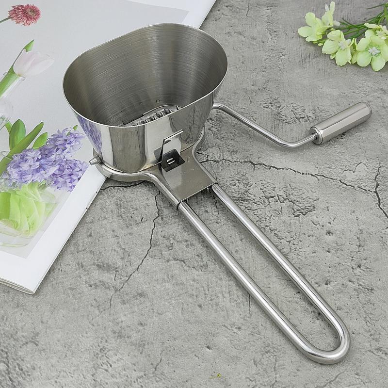 Trituratore per Erbe Acciaio Inossidabile Grattugia Rotante per Verdure Trituratore per Prezzemolo Vaniglia Tritatutto per Coriandolo Menta Macinazione Manuale in Metallo