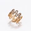 Personality Temperament Full Diamond Wave Opening Adjustable Tail Ring Jewelry
