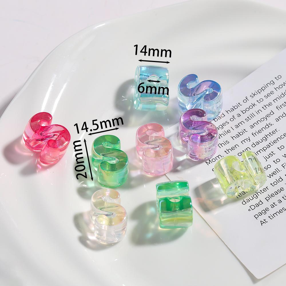 5pcs Transparent Acrylic Letter Beads Random Mixed A-Z Alphabet Spacer Beads for DIY Bracelet Necklace Jewelry Making Findings