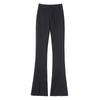 Split-ended Flared Pants Women's Autumn Wear New High-waisted Slim-fitting and Thin Small Black Drape Trousers