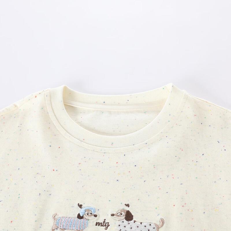 Montagut Girls' Dachshund Print Round Neck Long Sleeve T-Shirt