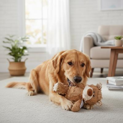Bear Dog Toys Interactive Bear Dog Squeak Chew Toy Unbreakable Squeaky Toys for Aggressive Chewers