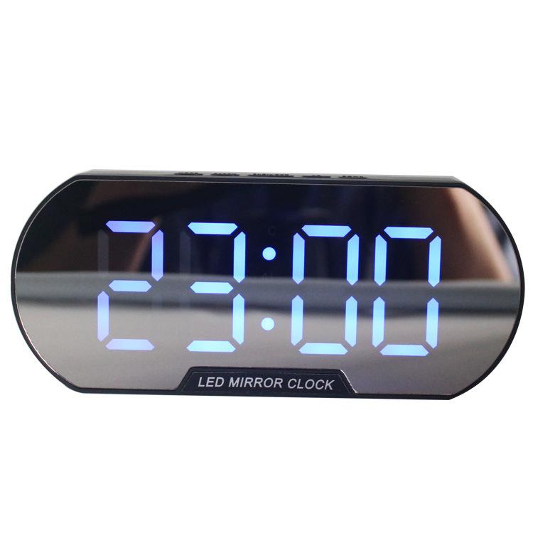 Simple USB Plug Battery Dual Purpose Home Silent Electronic Desktop LED Digital Display Makeup Mirror Alarm Clock