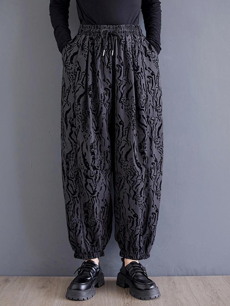 Xitao Pocket Patchwork Print Pant Sets LJ1088