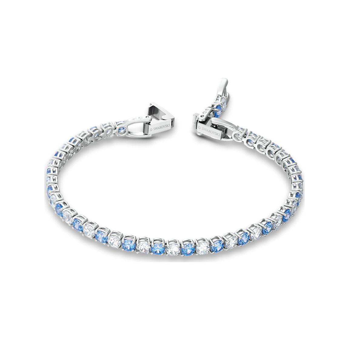 Swarovski Tennis Dlx Brilliant Connection 125th Anniversary Bracelet Women bracelet 5536469 Blue Silver