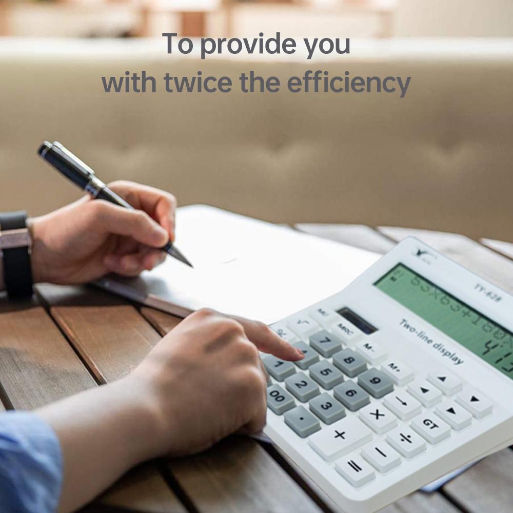 Desktop Calculator 12 Digit Large and LCD Display Big Button Calculators Solar Power and Battery