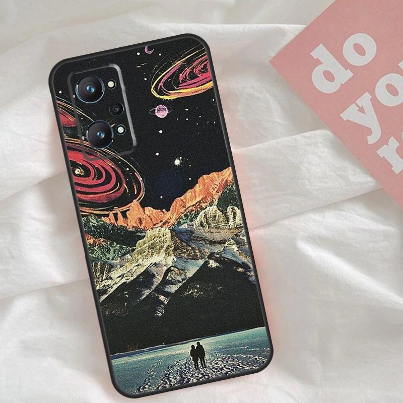 Moon Stars Space Case For Realme C65 C67 C71 C63 C61 C55 C51 C53 C35 C75 11 12 13 14 15 Pro Plus GT6 GT7 Pro