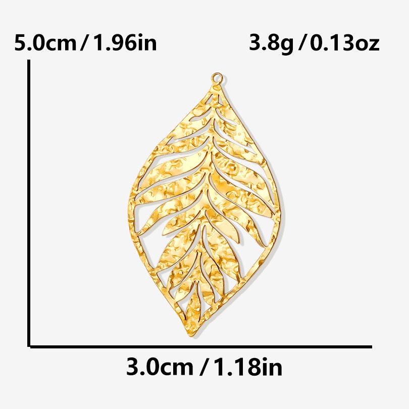 5pcs Plant Charm Ear Of Wheat Tree Leaf Stainless Steel Pendants For Jewelry Making Supplies Ginkgo Leaf DIY Earrings Bracelets