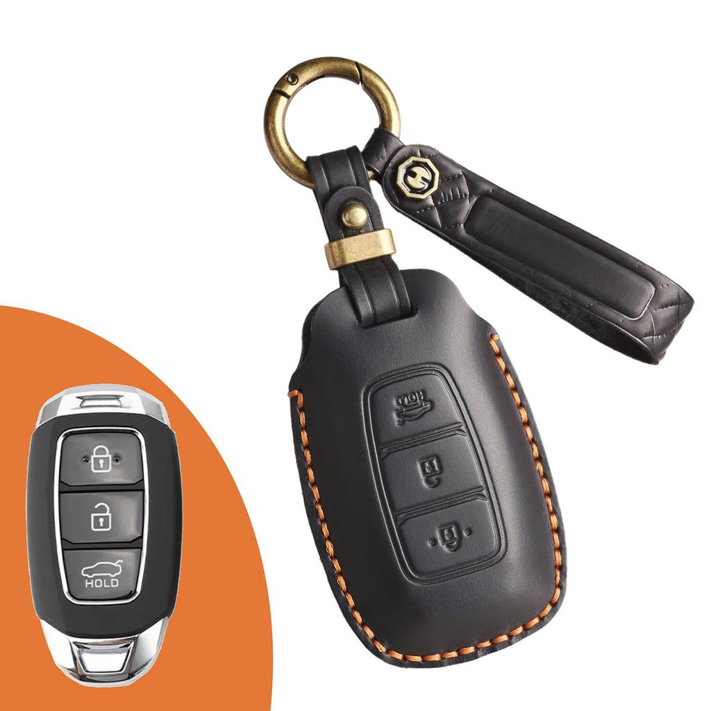 Vintage Leather Car Key Cover for Fiesta with Buckle