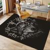 1PC Wolf Norse Non-Slip Floor Carpet Compatible for Office&Living Room&Dining room - Flat-Weave Machine- Soft & Pattern-E248