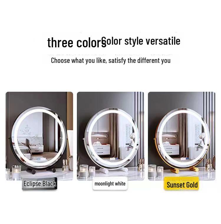 Roterbar cylindrisk LED-sminkspegel med fyllnadsljus