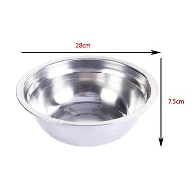 New Food Grade Rice Bowl Durable Stainless Steel Soup Pot 14-28cm Round Salad Mixer Basin Kitchen Supplies