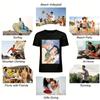 Anime Couple Interaction Print T-shirt Trendy Street Style Loose Breathable Unisex Top Pure Cotton T-shirt