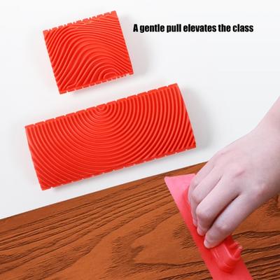 Realistic Faux Wood Texture Paint Roller Tool For Wall Furniture And DIY Decoration With Solid Rubber Construction