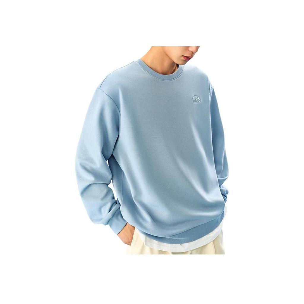 Anta Comfortable Casual Round Neck Pullover Sweatshirt Men Sweatshirt Light-Blue 972448712-2