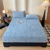 1PCS Plush Embossed Fitted Sheet Thick Warm Bedding for Autumn Winter Soft Comfortable Fabric Deep Pocket Design for Queen King Single  No Pillowcases