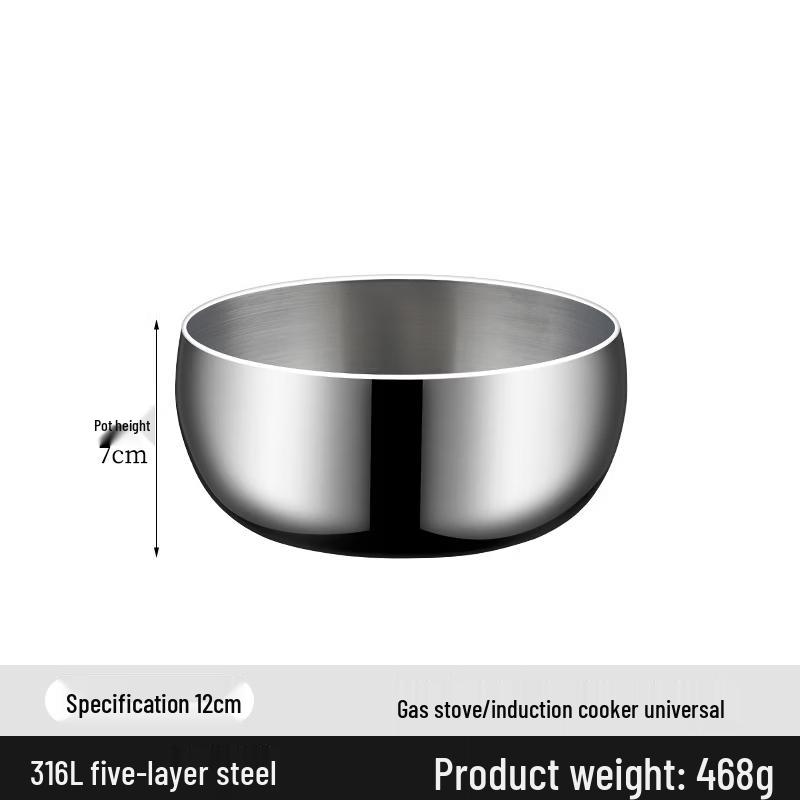

ZISIZ Stainless Steel Drum-shaped Salad Bowl