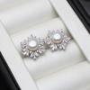 Real Silver 925 Fine Pearl Earrings Woman,Bridal White Natural Freshwater Jewelry Pearl Earring Wife Mother Birthday Gift Pink