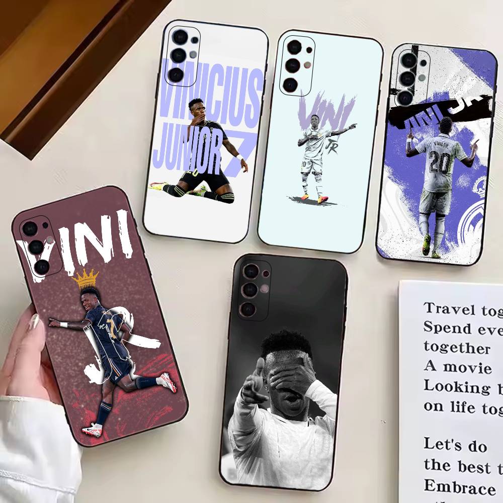 Football Player V-VINI J-JR Phone Case Black Silicone Soft For Samsung S25,S24,S21,S22,S23,S30,Ultra,S20,Plus,Fe,Lite