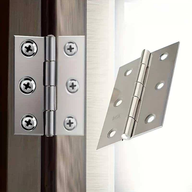 Durable Stainless Steel Flat Hinges - Stylish Design Suitable for Cabinets, Windows, and Wooden Boxes | Essential Home Decoration