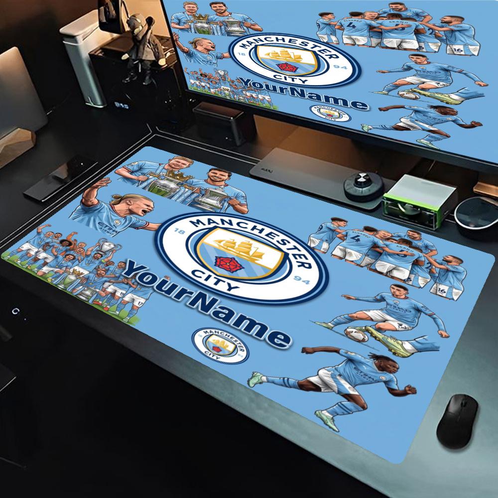 Manchester City Customized Name Mouse Pad Keyboard Mat Desktop Mouse Pad Nonslip Rubber Bottom Office Desk Accessory