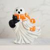 Creative Halloween Ghost Statue Cartoon Halloween Figurine Ghost Black Cat Sculpture  Office Decor