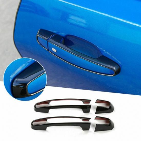 Exterior Side Door Handle Cover Trim Stickers For Chevrolet Camaro 2017+ Black